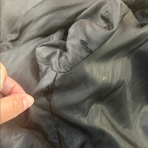 Express Black Leather Double-Breasted Jacket - Picture 10 of 16